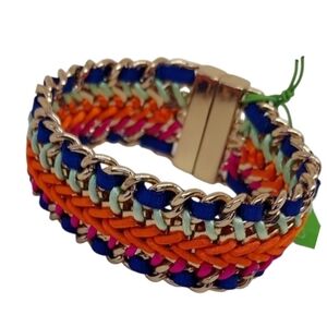 Bracelet Colorful Vera Bradley Woven Bracelet with Gold Accents NWT